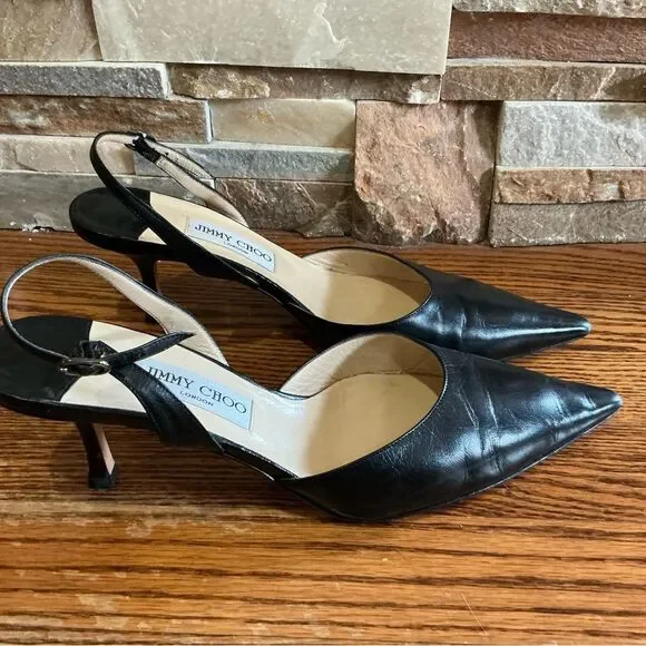 Jimmy Choo Black Patent Leather Slingback - Picture 6 of 9